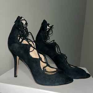 Vince Camuto Black Lace-Up Heels